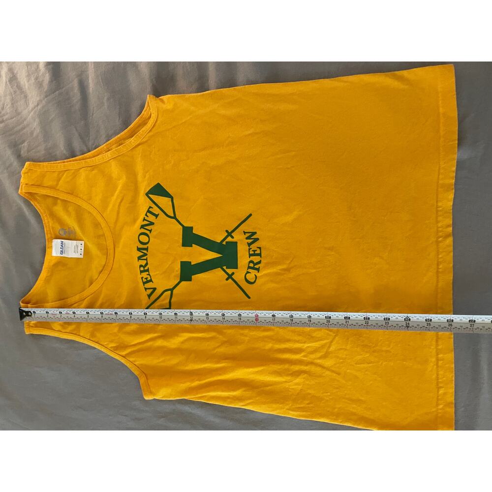 Vermont Crew Theme Tank Top Yellow and Green Size Medium 100% Cotton - Picture 6 of 6